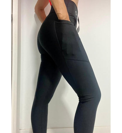 Negra Bolsillo Malla Talle Alto