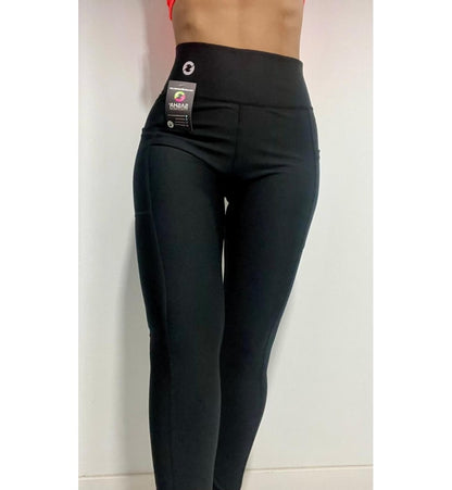 Negra Bolsillo Malla Talle Alto