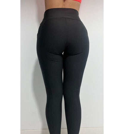 Negra Bolsillo Malla Talle Alto